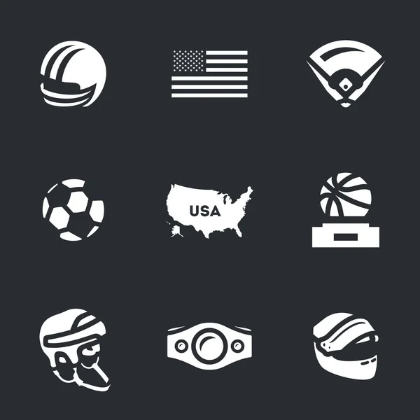 Set vettoriale di icone dei simboli americani . — Vettoriale Stock