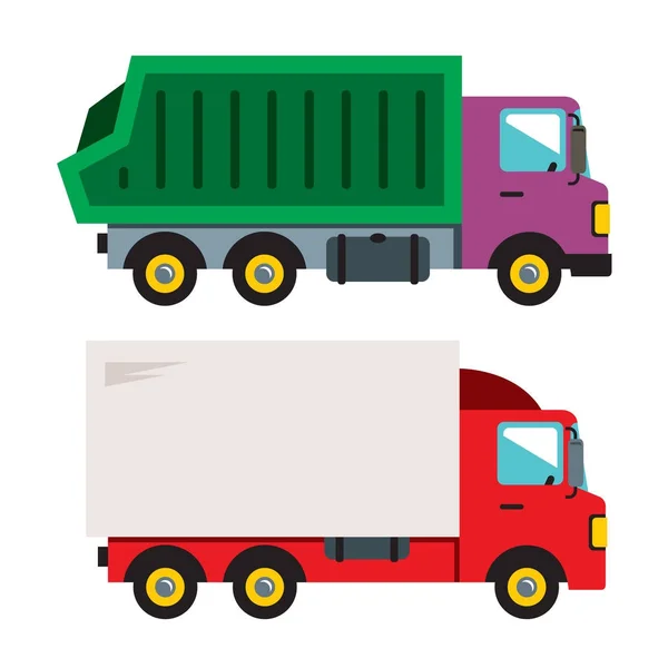 Camion. Vettoriale Stile piatto colorato Illustrazione cartone animato . — Vettoriale Stock