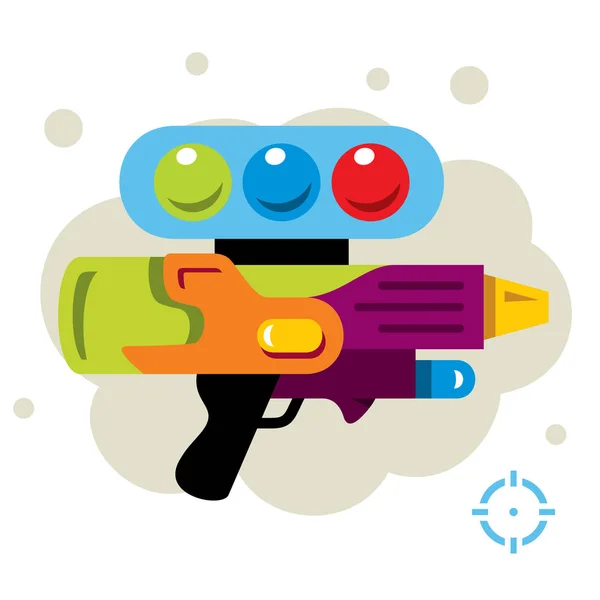 Paintball fegyverrel. Lapos stílusú színes rajzfilm illusztráció vektor. — Stock Vector