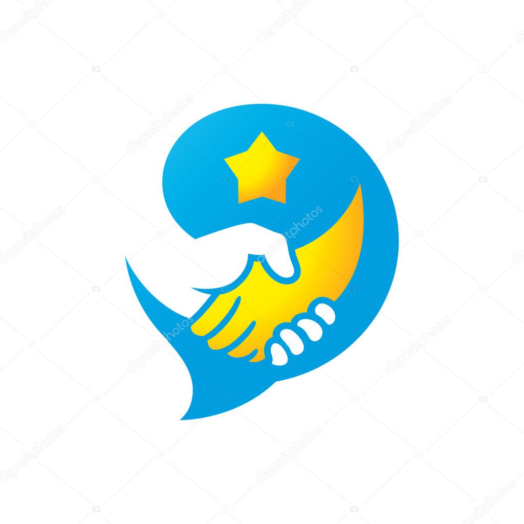 Hand shake business. Isolated on a white background