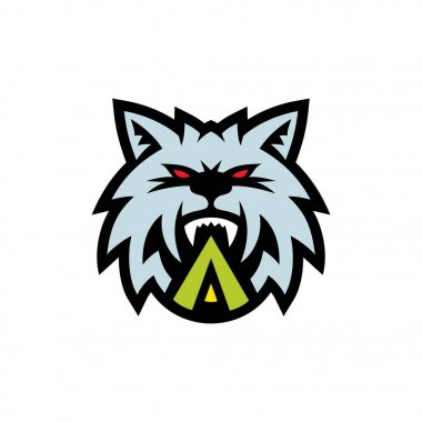 Yeşil çadır işareti ile kedi.