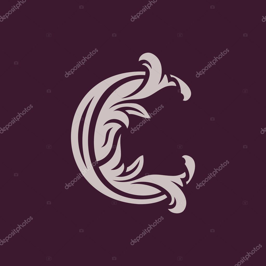 Abstract letter symbol isolated on dark background