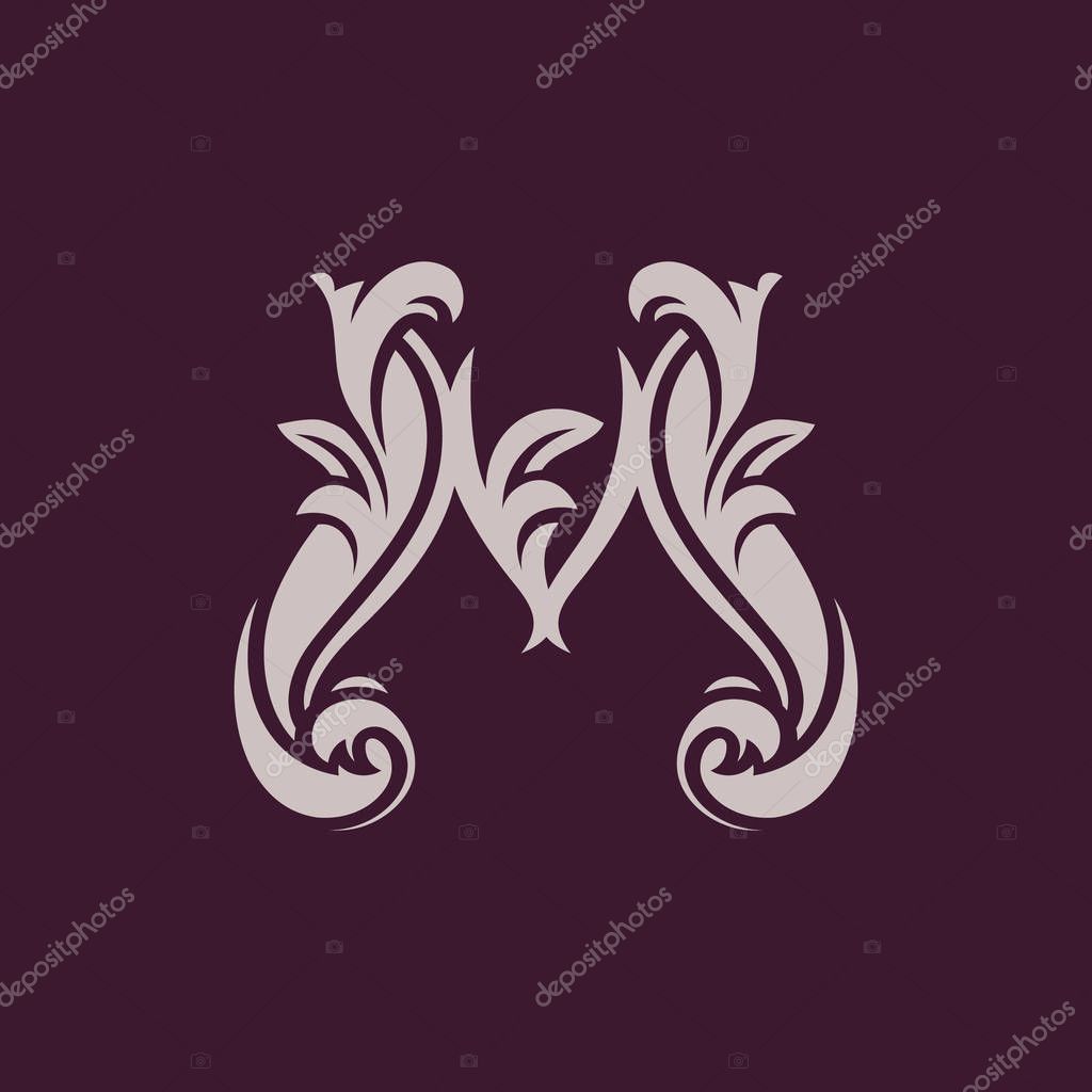 Abstract letter symbol isolated on dark background