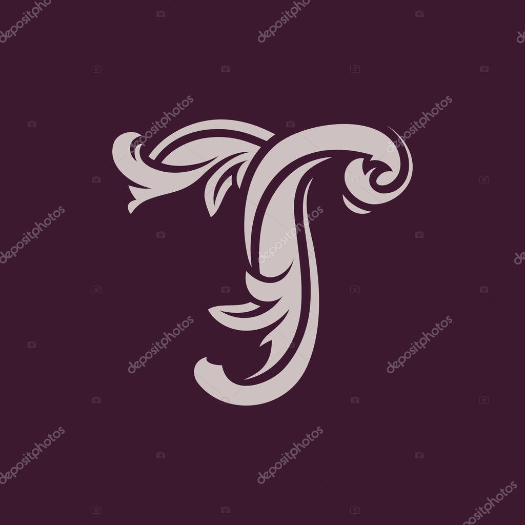 Abstract letter symbol isolated on dark background