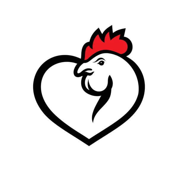 Chicken love sign — Stock Vector