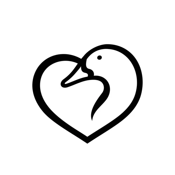 Canard signe d'amour — Image vectorielle