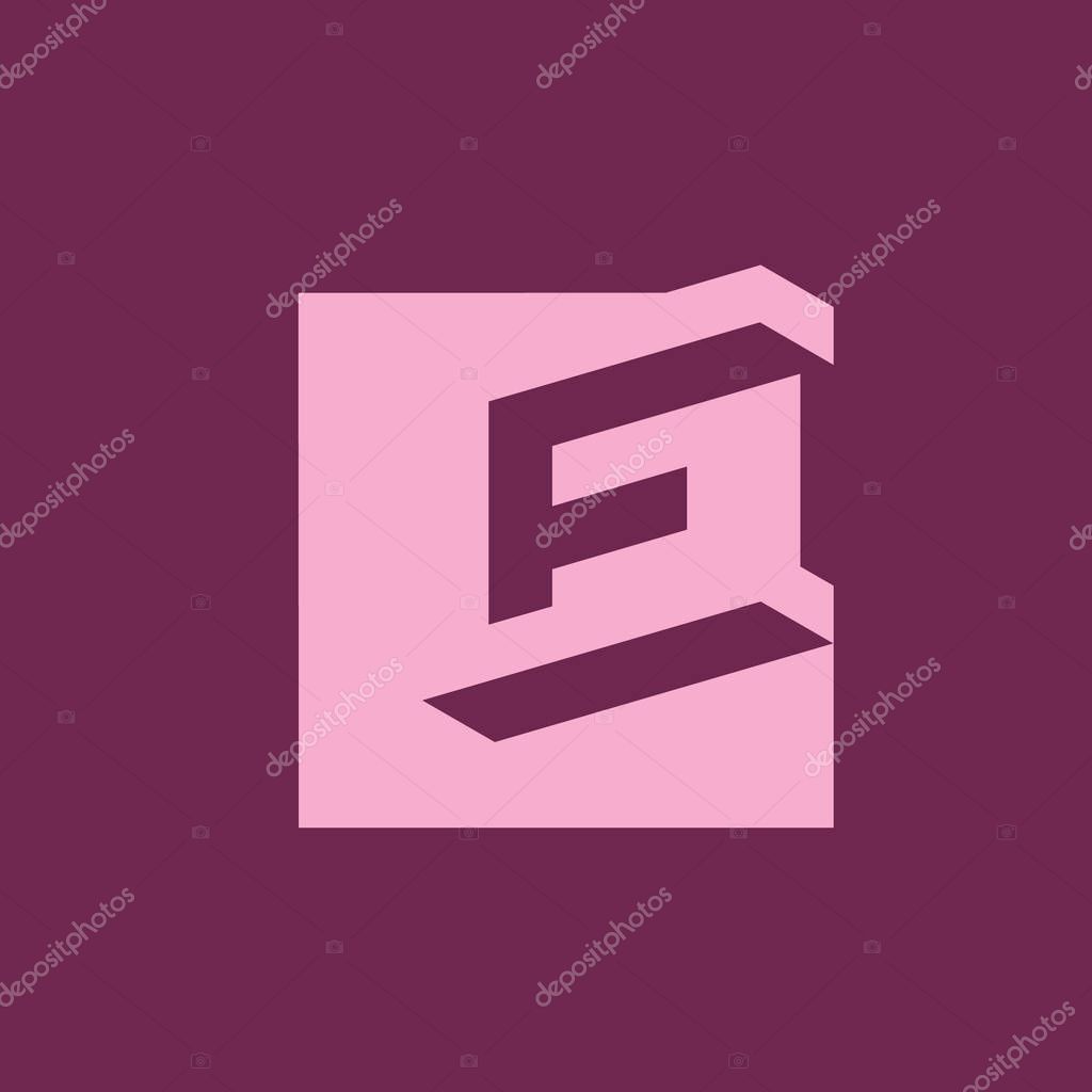 Abstract letter symbol isolated on dark background