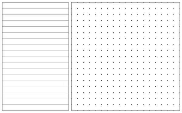 Vektorvorlage Mit Linien Und Punktebereich Für Pläne Und Tägliche Notizen — Stockvektor