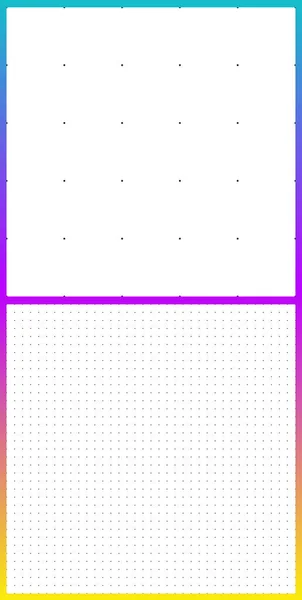 デザインコンセプト プレゼンテーション ウェブ アイデンティティ プリントのためのカラフルなグラデーションの背景に白い領域に垂直シームレスベクトルブラックドットのセット — ストックベクタ