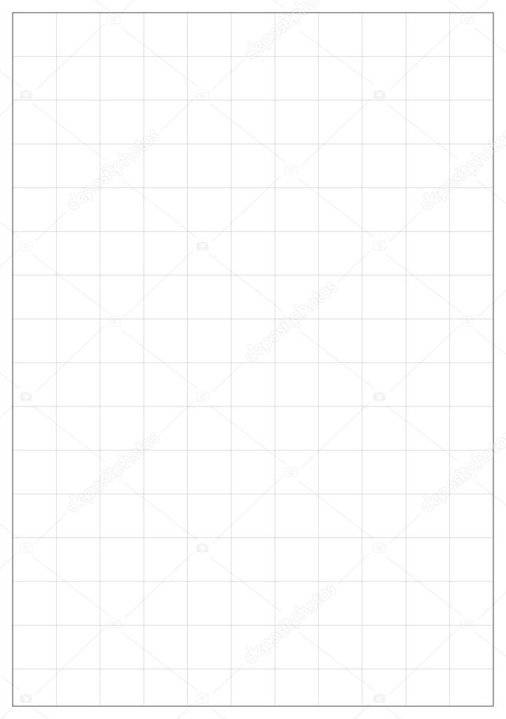 A5 vector paper math grid. Blank A5 with white bounding box. International paper size standard. Vertical.