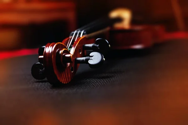 Blurred Scroll Violin Put Background Vintage Art Tone Blurry Light — Stock Photo, Image