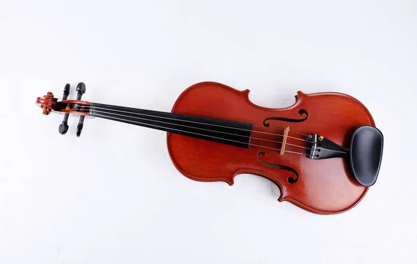 Violino Legno Messo Sullo Sfondo Mostra Dettagli Dello Strumento Corda — Foto Stock