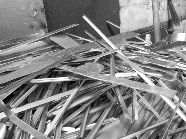 Los Residuos Acero Pila Metal Basura Acero Inoxidable Basura Metálica — Foto de Stock