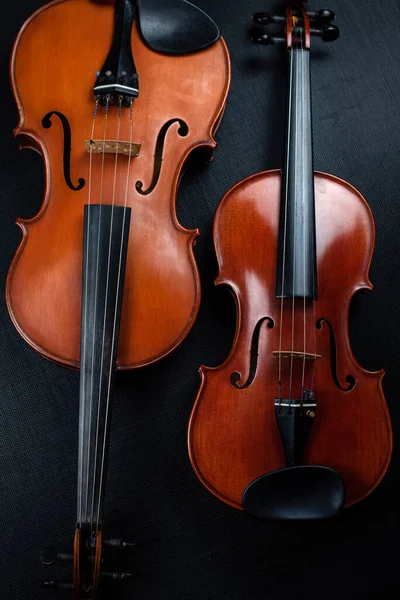 Violin Och Viola Bakgrunden Visa Framsidan Akustiskt Instrument — Stockfoto