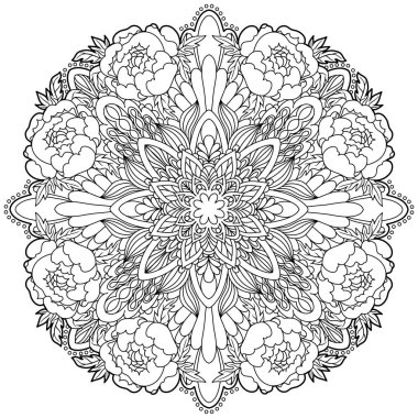 Mandala. Etnik dekoratif unsurlar. İslam, Arapça, Hintçe, sedir motifleri.