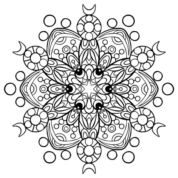 Mandala kına parlayan yıldız mandala, hayat çiçeği — Stok Vektör
