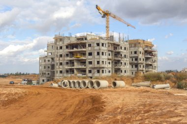 bir yerleşim bölgesinde inşaatı.