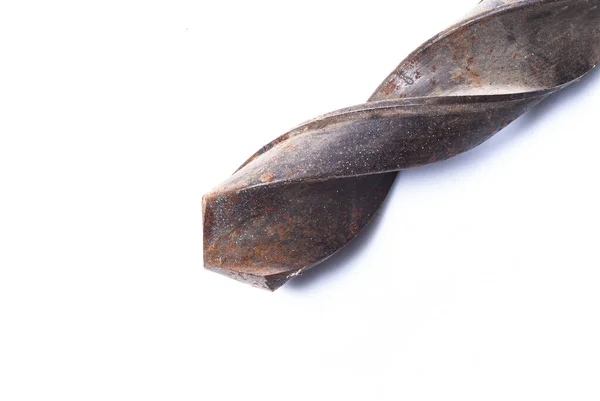 Broca de acero vieja para taladro. Concepto antiguo — Foto de Stock