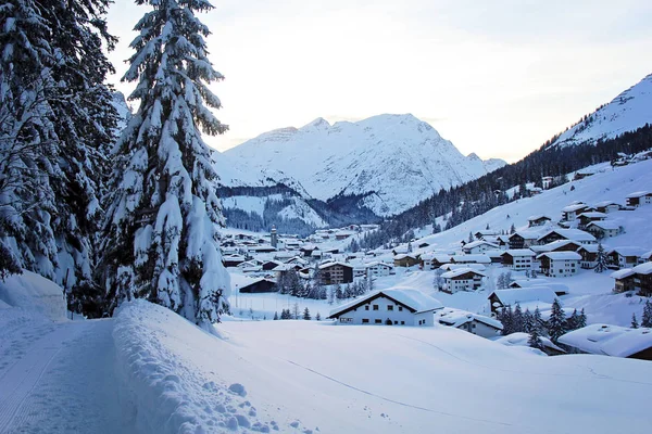 Άποψη του Lech am Arlberg, Αυστρία το χειμώνα — Φωτογραφία Αρχείου