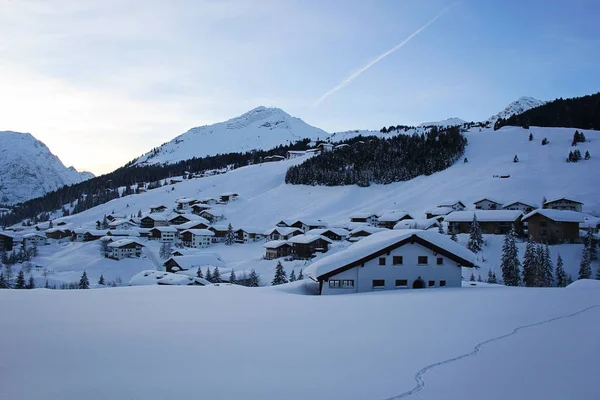 Valle invernale di Lech am Arlberg, Alpi austriache — Foto Stock