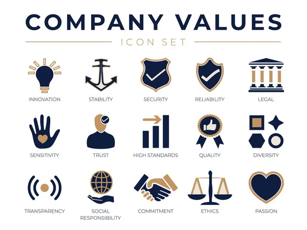 业务公司价值观图标集 — 图库矢量图片