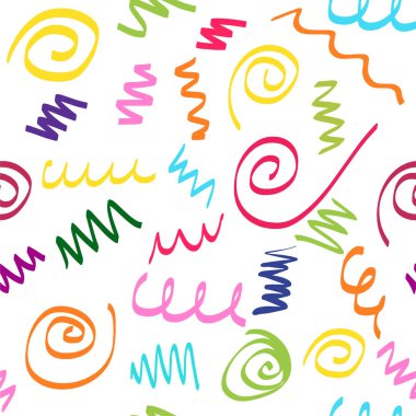 Renkli Scribble Kusursuz Desenli Arkaplan