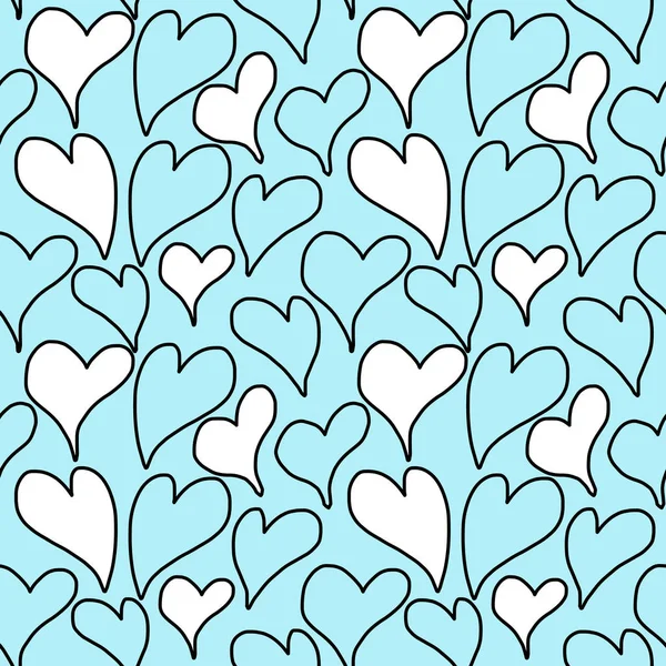 Diseño de patrón inconsútil corazón azul — Vector de stock