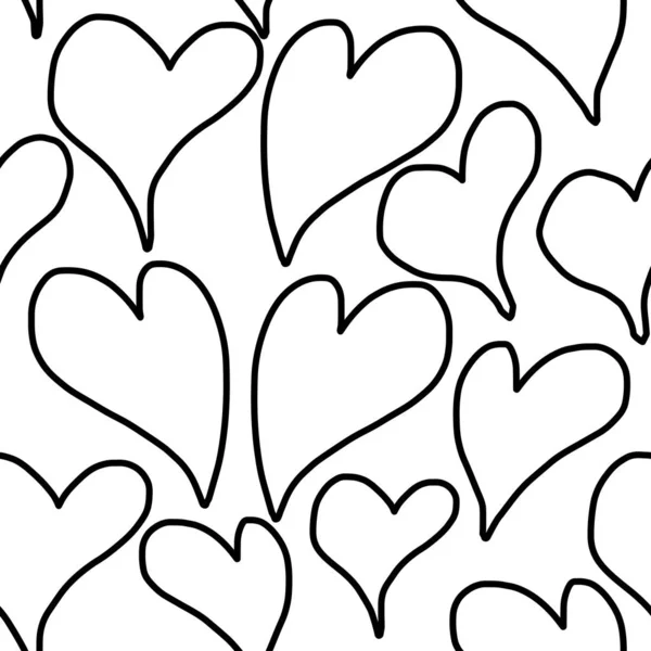 Outline Heart Seamless Pattern Design — Stockvector