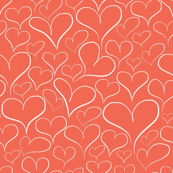 Diseño de patrón inconsútil corazón naranja — Vector de stock