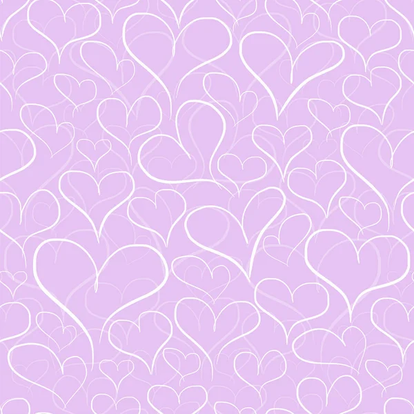 Purple Abstract Heart Seamless Pattern — 图库矢量图片