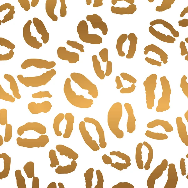 Patrón de impresión de leopardo blanco dorado — Vector de stock