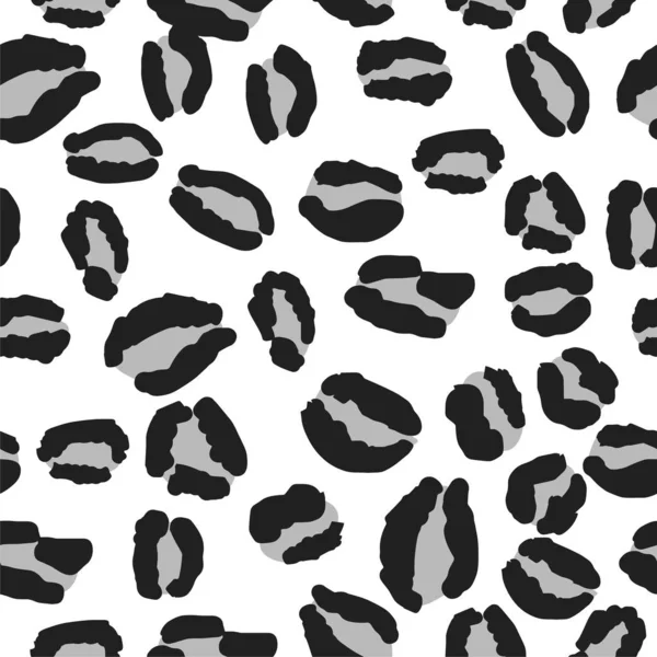 Design de padrão de repetição de impressão de leopardo preto e branco — Vetor de Stock