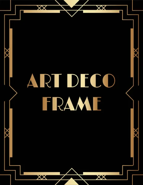 Geometrické Gatsby Art Deco Styl Tisku Rám Design — Stockový vektor