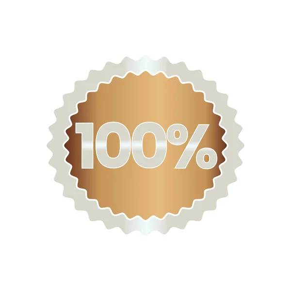 Icône de badge à 100 % — Image vectorielle
