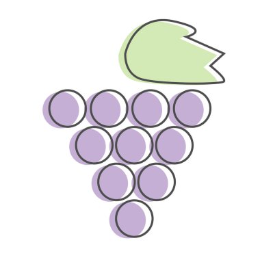 Üzüm veya üzüm Vintage Simge veya Logo İzole