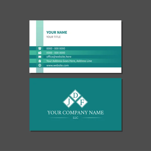 Modelo Cartão Visita Empresa Teal Com Logotipo — Vetor de Stock