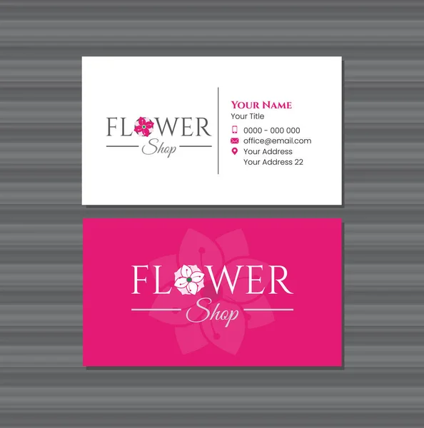 Flower Shop Visitenkarte Mit Logo — Stockvektor