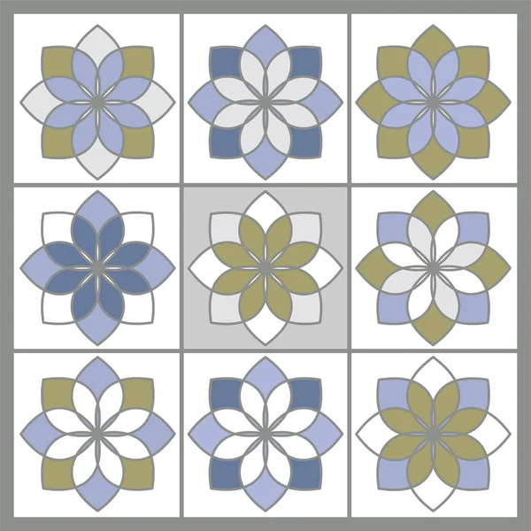 Diseño Patrón Floral Azulejo Flor — Vector de stock
