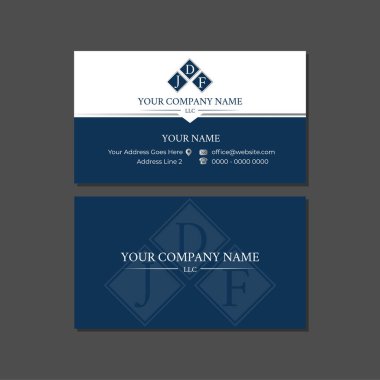 Kurumsal koyu mavi kartvizit şablonu Logo ile