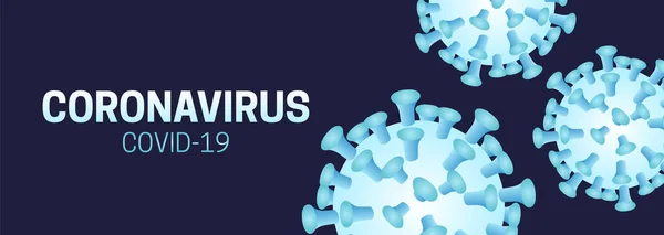 Coronavirus Covid Illustrazione Sfondo Con Corona Virus — Vettoriale Stock
