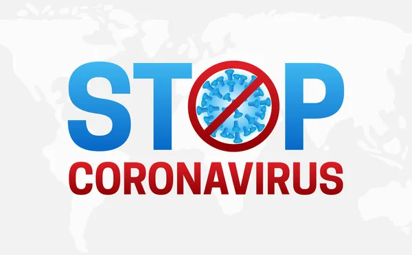Fermare Coronavirus Covid Illustrazione Sfondo Con Corona Virus — Vettoriale Stock