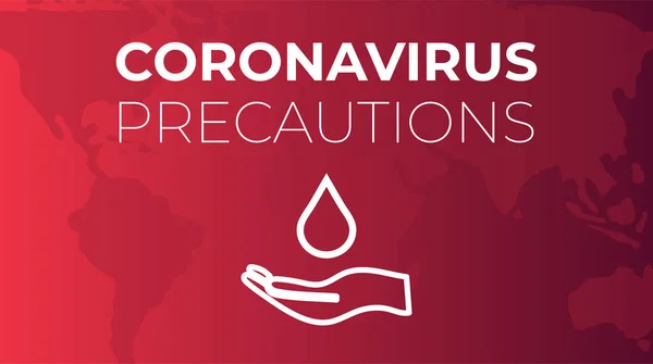 Precauzioni Coronavirus Lavarsi Mani Illustrazione — Vettoriale Stock