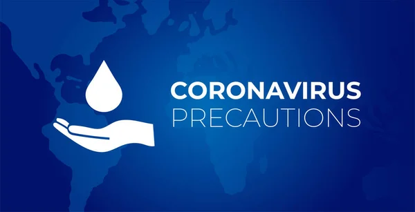 Precauzioni Coronavirus Lavamani Covid Illustrazione — Vettoriale Stock