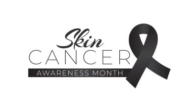 Melanoma ve Cilt Kanseri Farkındalığı Ayda İzole Logo Simgesi İşareti