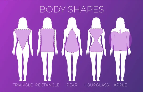 Rosa Roxo Mulher Formas Corpo Ilustração —  Vetores de Stock