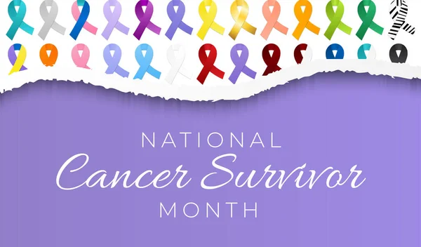 Mois National Sensibilisation Aux Survivants Cancer Illustration — Image vectorielle