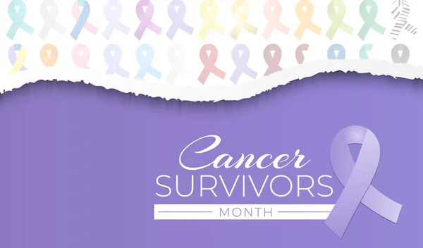 National Cancer Survivors Consapevolezza Mese Illustrazione — Vettoriale Stock
