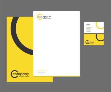 Sarı Kırtasiye Mektubu, Logo Tasarımlı İş Kartı Seti