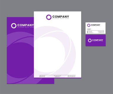 Logo Tasarımı ile Mor Kırtasiye Seti
