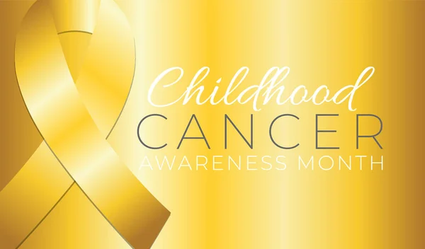 Gold Childhood Cancer Awareness Month Background Illustration — Stock Vector